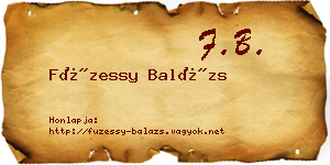 Füzessy Balázs névjegykártya