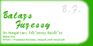 balazs fuzessy business card